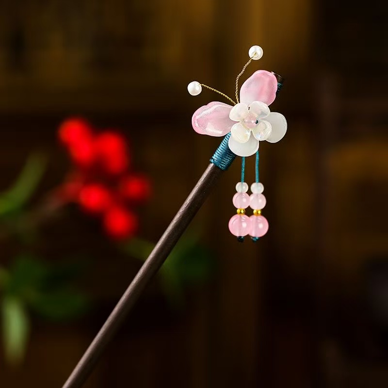 Wooden hairpins, ancient-style hairpins, hair accessories, new Chinese-style women's high-end feel, step hairpins, outdoor hair cobs, jade hairpins, headwear, national trend series