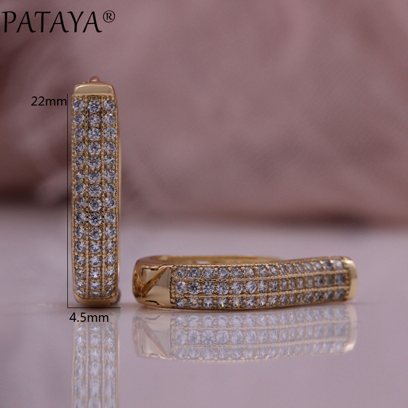 U-shaped earrings are directly supplied by the manufacturer. Russian purple gold jewelry is fashionable and popular. Round earrings for women, rose gold inlaid with zircon. Earrings are directly supplied by the manufacturer for wholesale