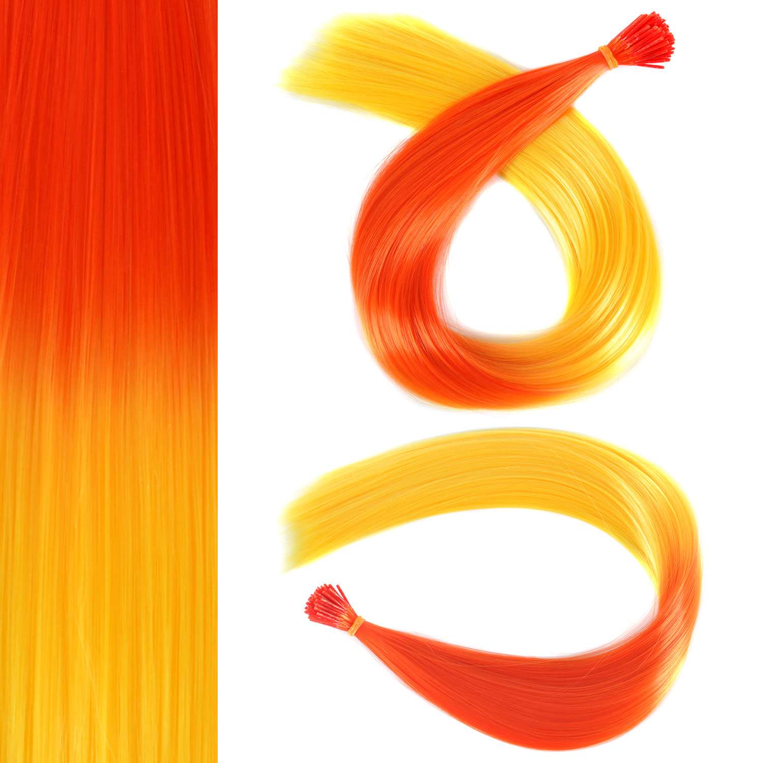 Cross-border Amazon colorful hair extensions, wigs, women's invisible hair extensions, high-temperature silk gradient stick hair wholesale wigs detail image 4