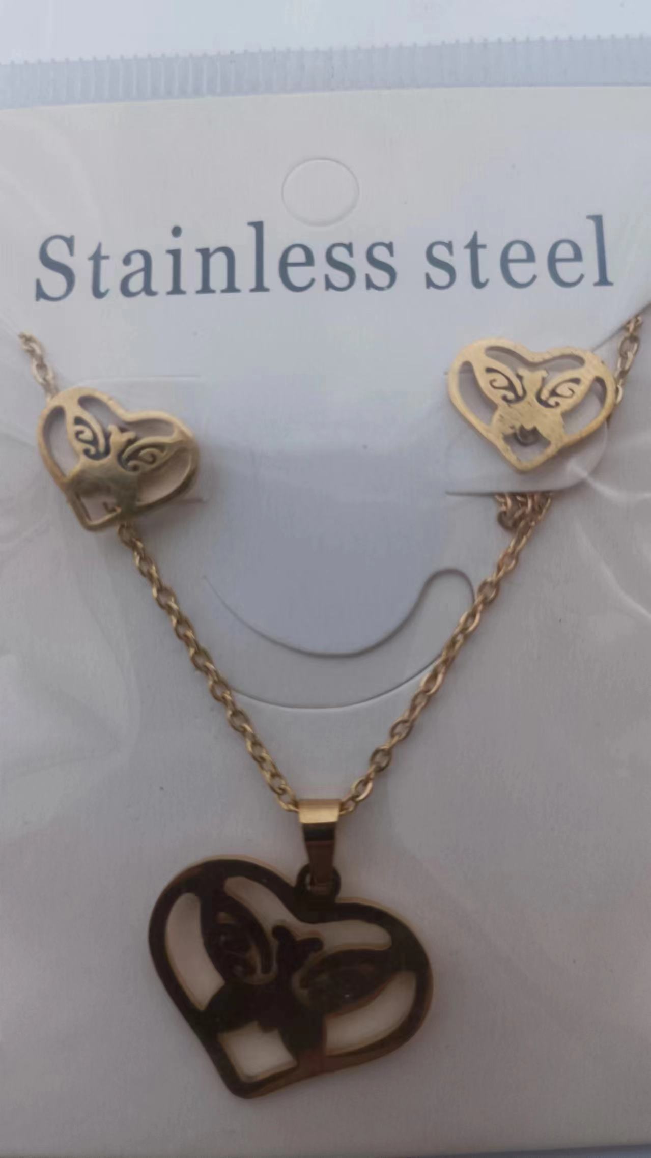 华贝儿不锈钢饰品跨境欧美流行饰品珠宝首饰项链耳环MA017