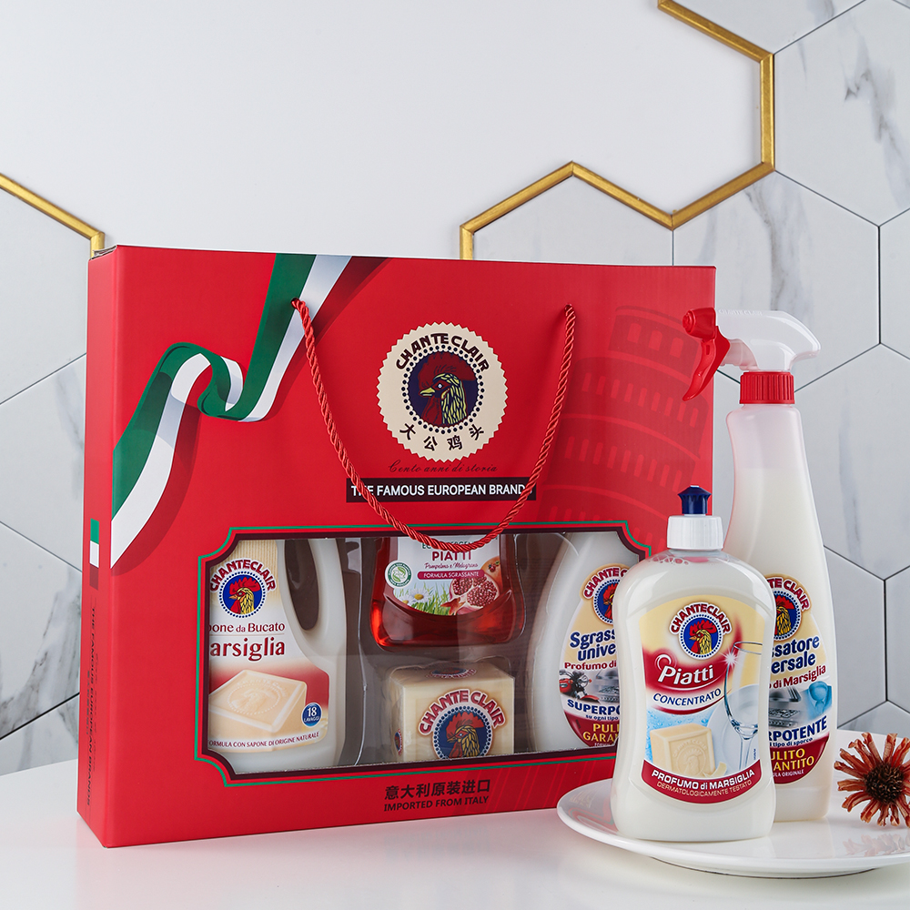 Italian Rooster Butler Four-piece household cleaning set Specification image