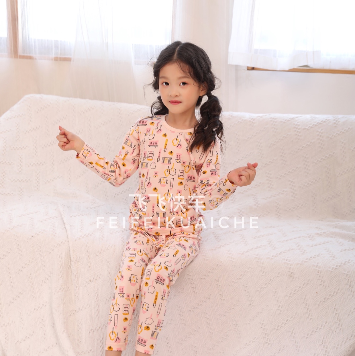 飞飞快车品牌儿童内衣秋衣秋裤莱卡棉儿童内衣厂家直销细节图