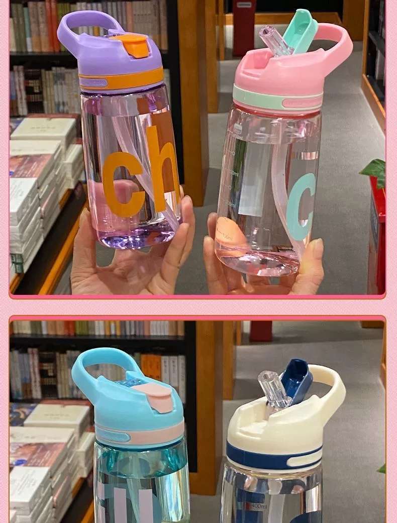 S150-TY-0815 New simple pop-up plastic cup with straw cup Outdoor sports with graduated children's water cup undefined
