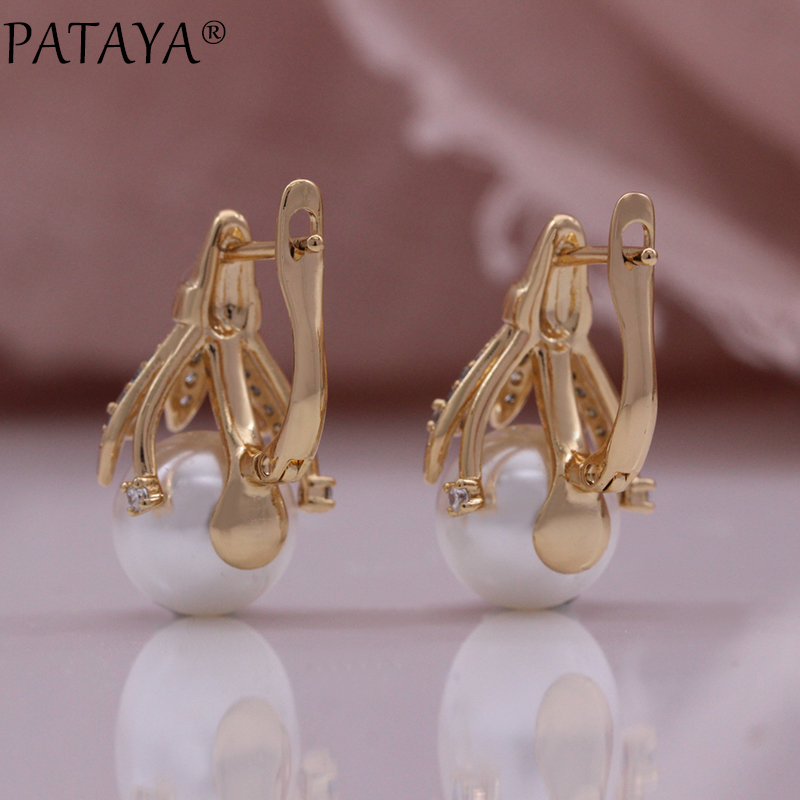 PATAYA's new shell pearl earrings, 585 Russian rose gold genuine gold electroplated earrings, cross-border direct supply, direct supply from European and American earring factories Application Scenario