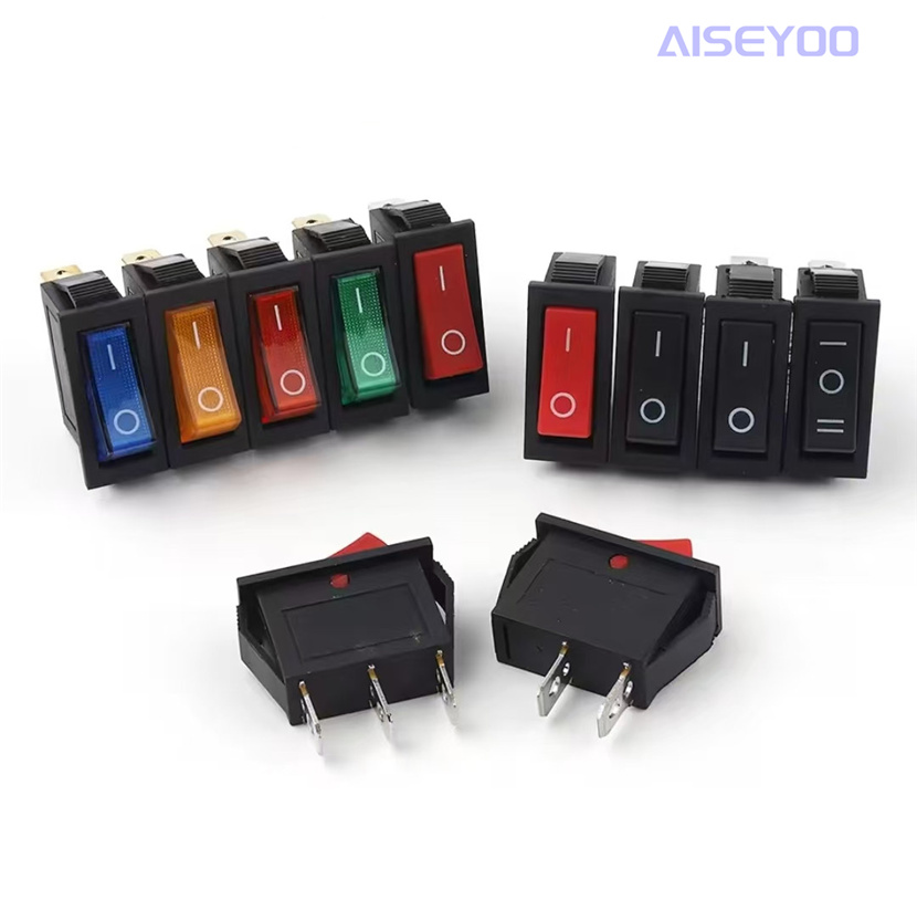 KCD3 boat-shaped rocker switch Electric frying pan Electric hot pan switch three-pin 2-speed 3-speed multi-functional universal electric pan switch with light power rocker switch