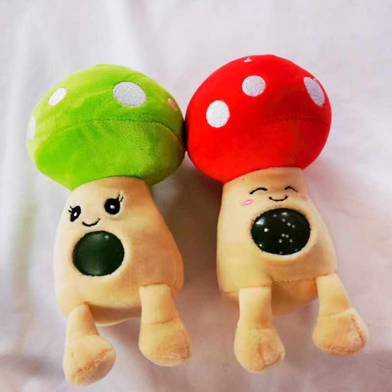 European and American cross-border plush mushroom-head toys, cute animal figurines, cartoon stress-relieving toys can be customized Item Picture