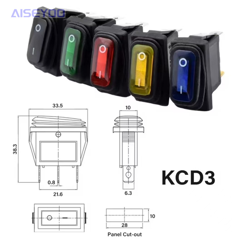 KCD1/KCD3 interruptor de barco a prueba de agua a prueba de polvo tres pies dos niveles 12V/220V con luz interruptor de barco con luz LED con contacto de plata interruptor de barco Application Scenario