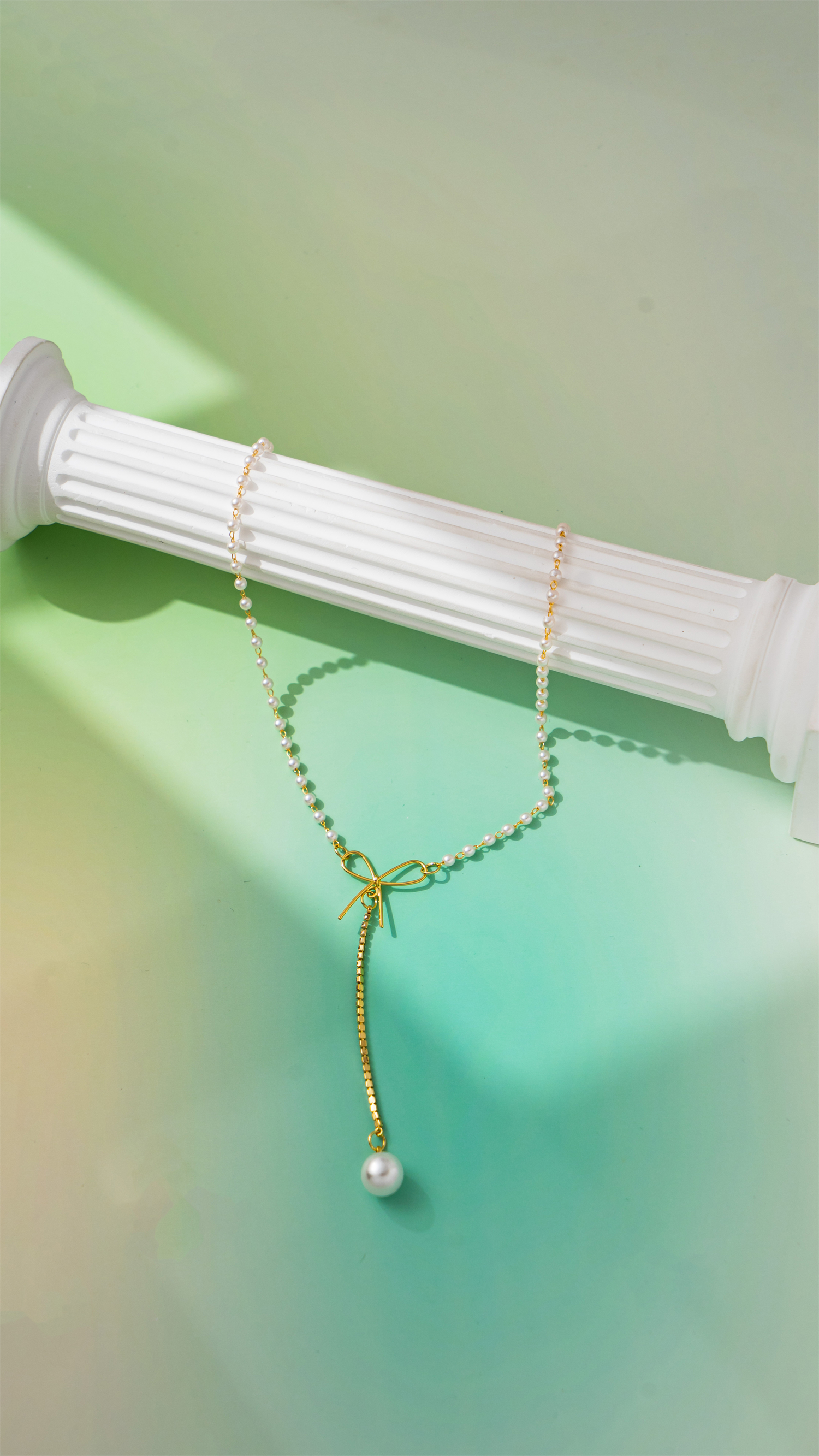 Bow pendant pearl elegant and high-end necklace pic 1