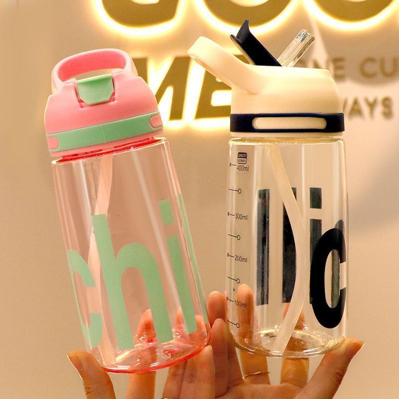 S150-TY-0815 New simple pop-up plastic cup with straw cup Outdoor sports with graduated children's water cup Item Picture