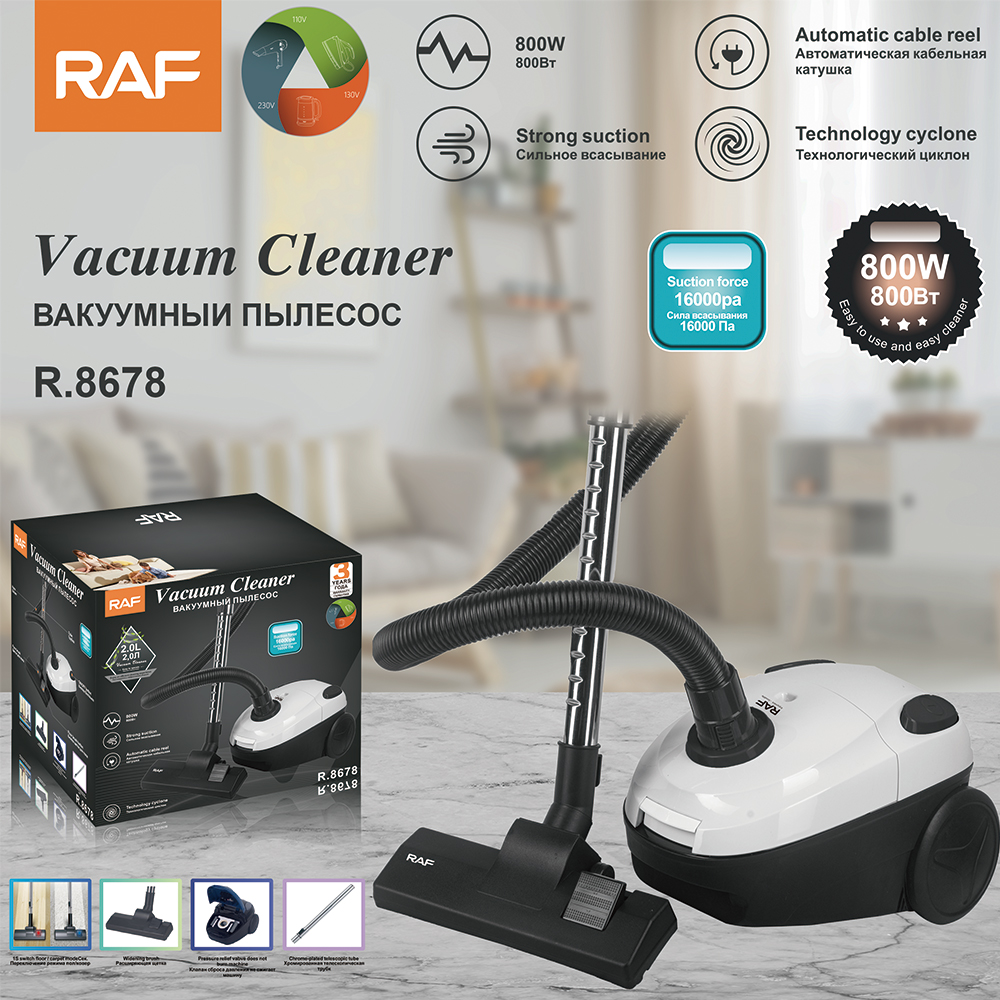 RAF European Standard Cross-border High Suction Power Vacuum Cleaner, High-power handheld Powerful Portable Household Vacuum Cleaner 2.0LR.8678