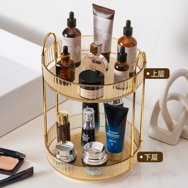 J149-008 Bathroom Storage shelf Punch free bathroom bedroom rotating makeup storage shelf jewelry storage box details Picture