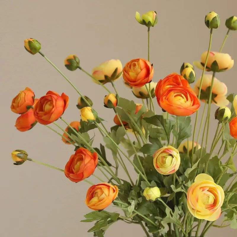 仿真花塑料花植绒毛质感 玫瑰花装饰 仿真柏树配件 室内装饰绿植摆件仿真花假花仿