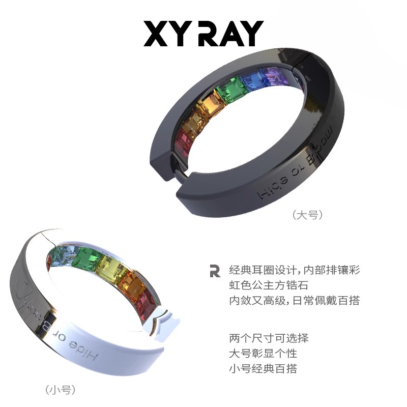 XYRAY Hoop Rainbow Earrings for Women 2025 New bestseller Spring/Summer High-end stud earrings and elegant earrings Application Scenario