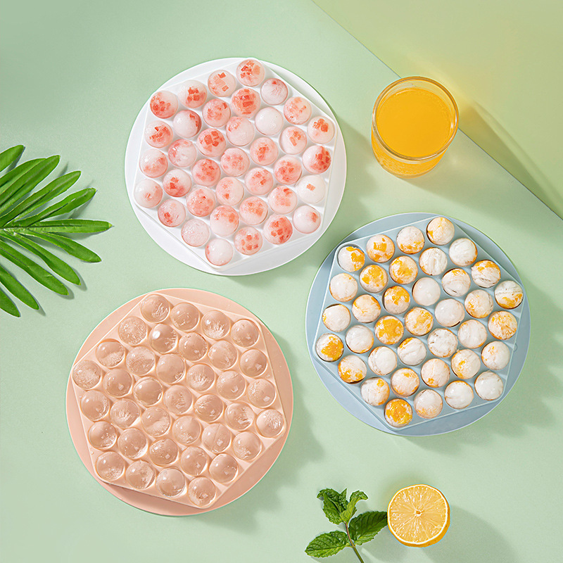 P25-37 large circle ice hockey Round chessboard ice grid ice block mold ice hockey with cover for home use details Picture