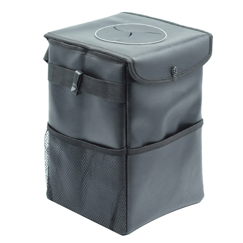 X cross-border new car seat back storage bag inside the car creative leather box Car foldable waterproof trash can Item Picture
