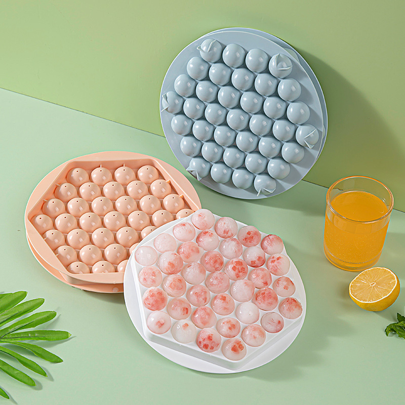 P25-37 large circle ice hockey Round chessboard ice grid ice block mold ice hockey with cover for home use full figure