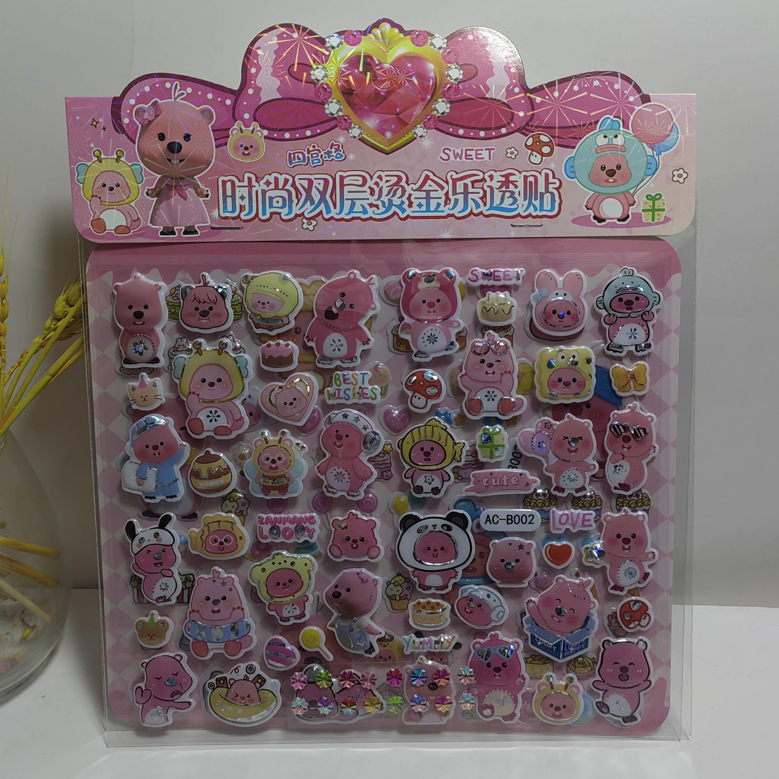 AC-B Double-layer gilded bubble stickers Specification image