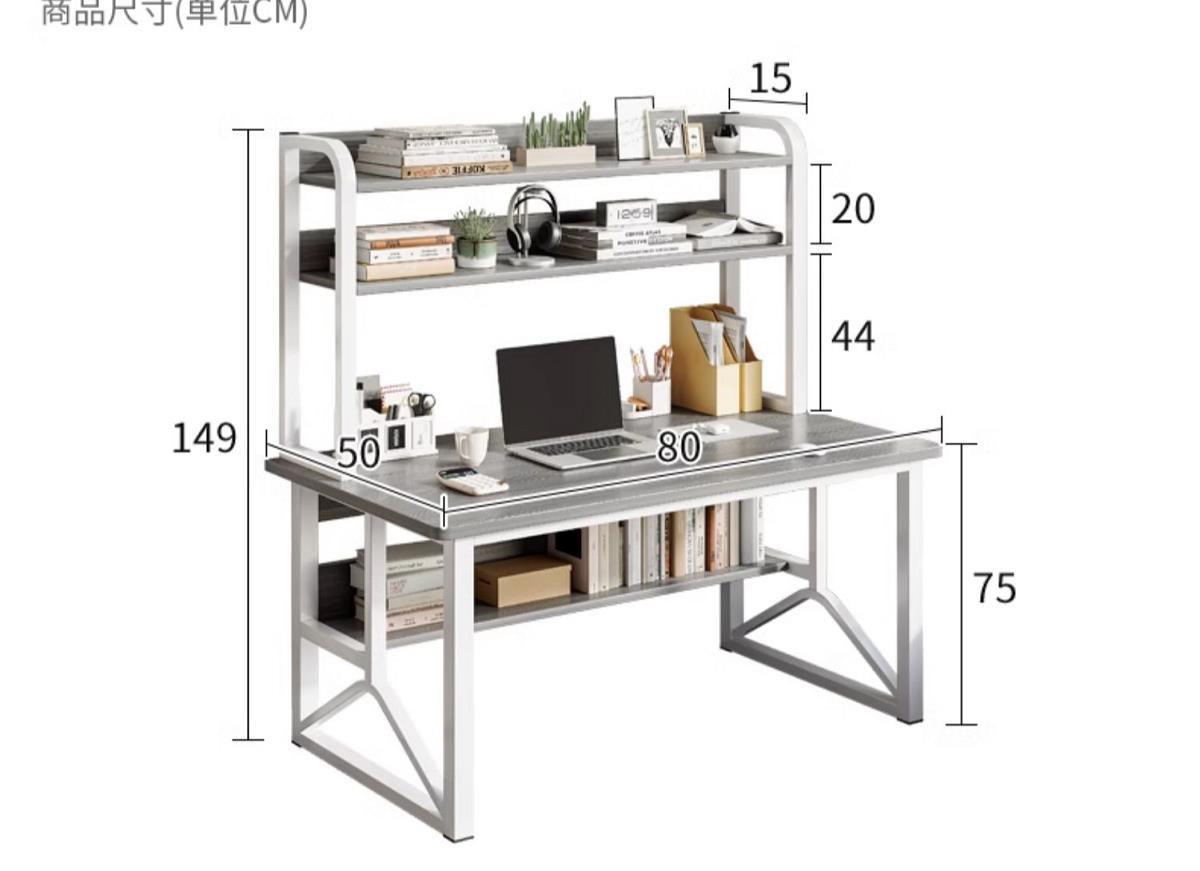 书桌学生家用书架一体电脑桌台式卧室学习写字桌子简易办公学习桌详情20