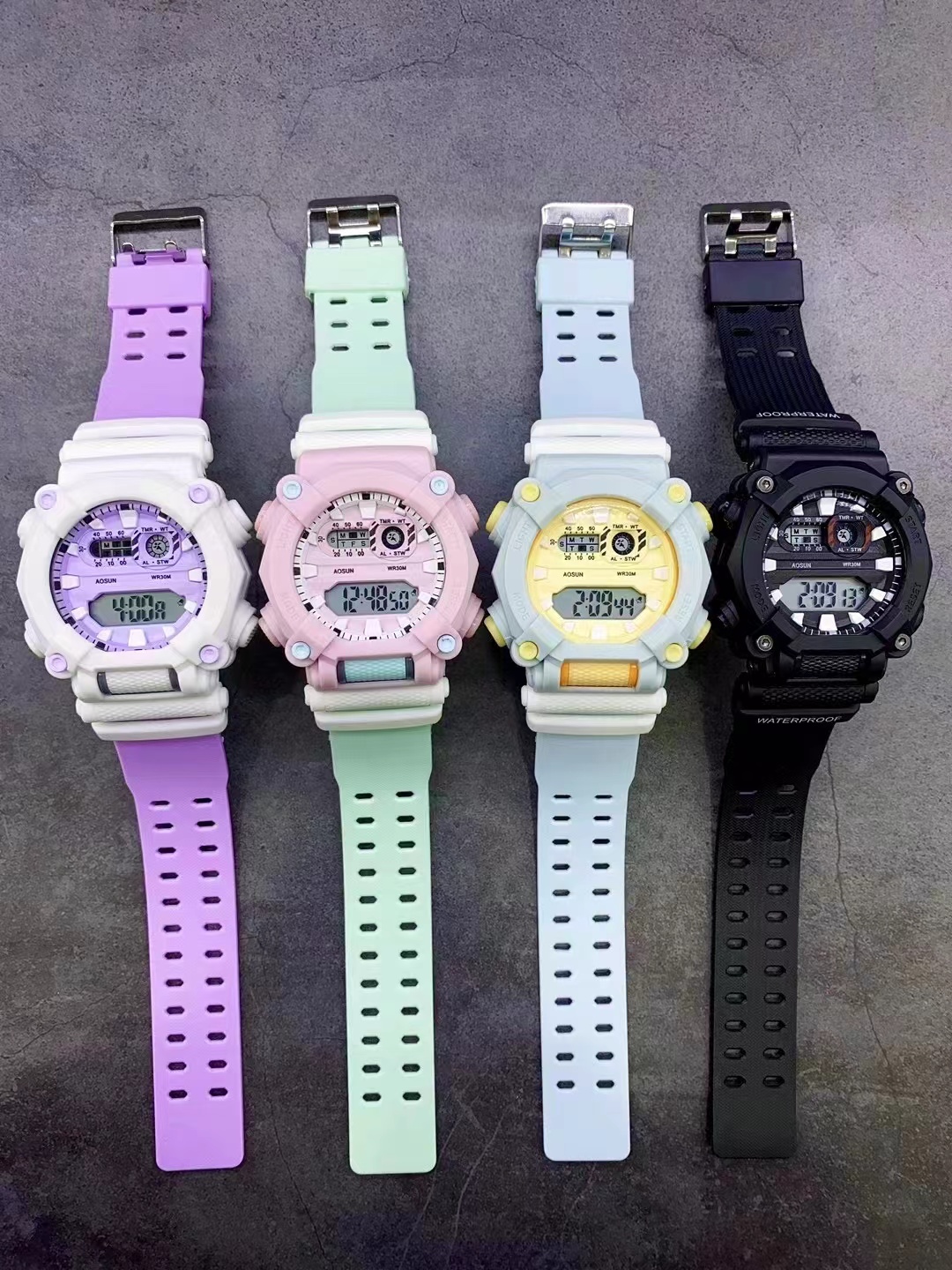 电子手表女初高中生女运动防水多功能学生手表女款青春校园风