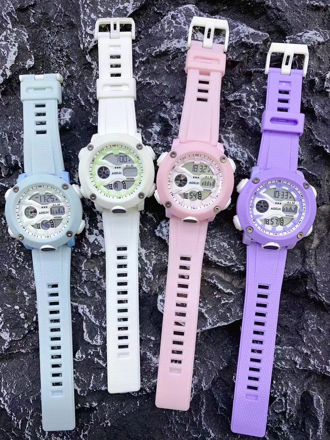 AOSUN electronic watch for girls, junior and senior high school students, waterproof and multi-functional student watch for girls, youthful campus style