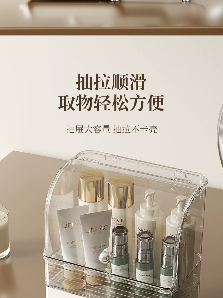 D47-128-2 Cosmetic storage box Desktop high-end dressing table Large capacity dust storage rack undefined