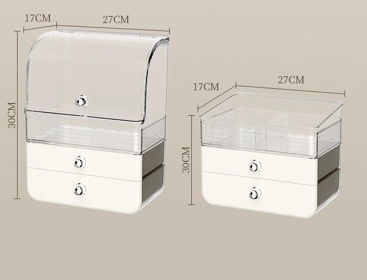 D47-128-2 Cosmetic storage box Desktop high-end dressing table Large capacity dust storage rack undefined