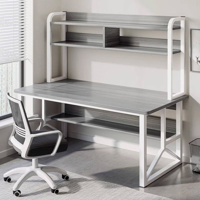 书桌学生家用书架一体电脑桌台式卧室学习写字桌子简易办公学习桌详情1