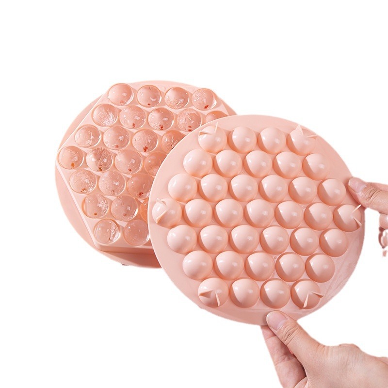P25-37 large circle ice hockey Round chessboard ice grid ice block mold ice hockey with cover for home use Item Picture