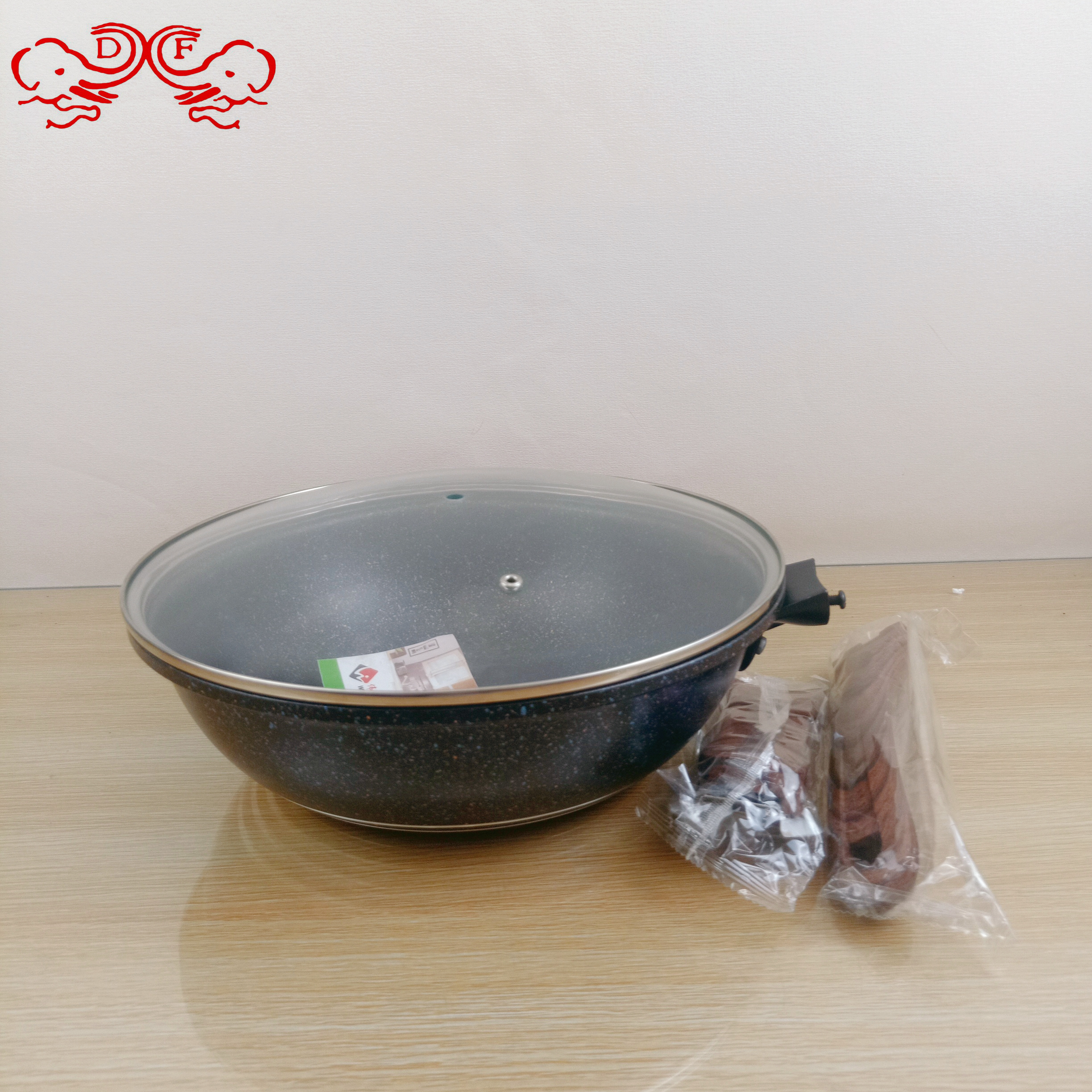 DF99392复底炒锅燃气通用平底铁锅麦饭石不粘锅炒锅DF TRADINGHOUSE 