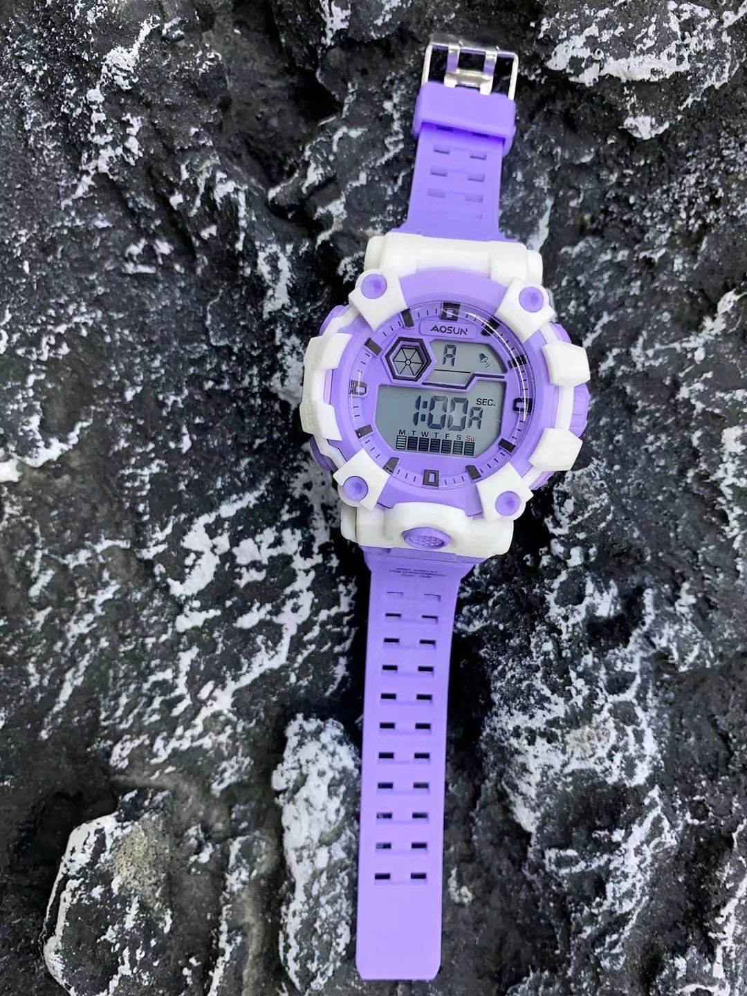 AOSUN电子手表女初高中女生运动防水多功能学生手表女款青春校园风手表1809新详情图3