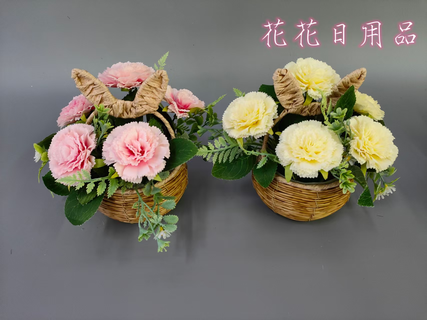 Artificial flower fake flower bonsai basket carnations plant flower wall hanging vase and other decorations details Picture