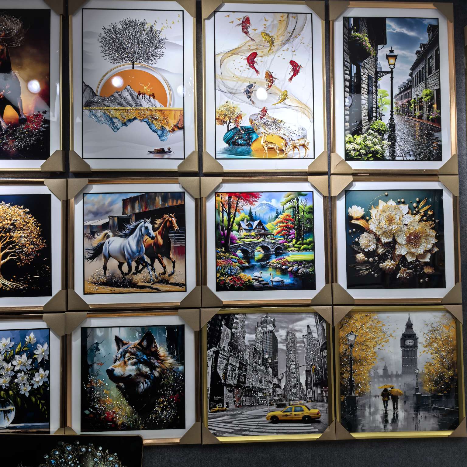 现代装饰画 欧美抽象风格 阿拉伯语元素 家饰挂画 沙发背景墙艺术品 挂在墙上的阿拉伯风情白底实物图