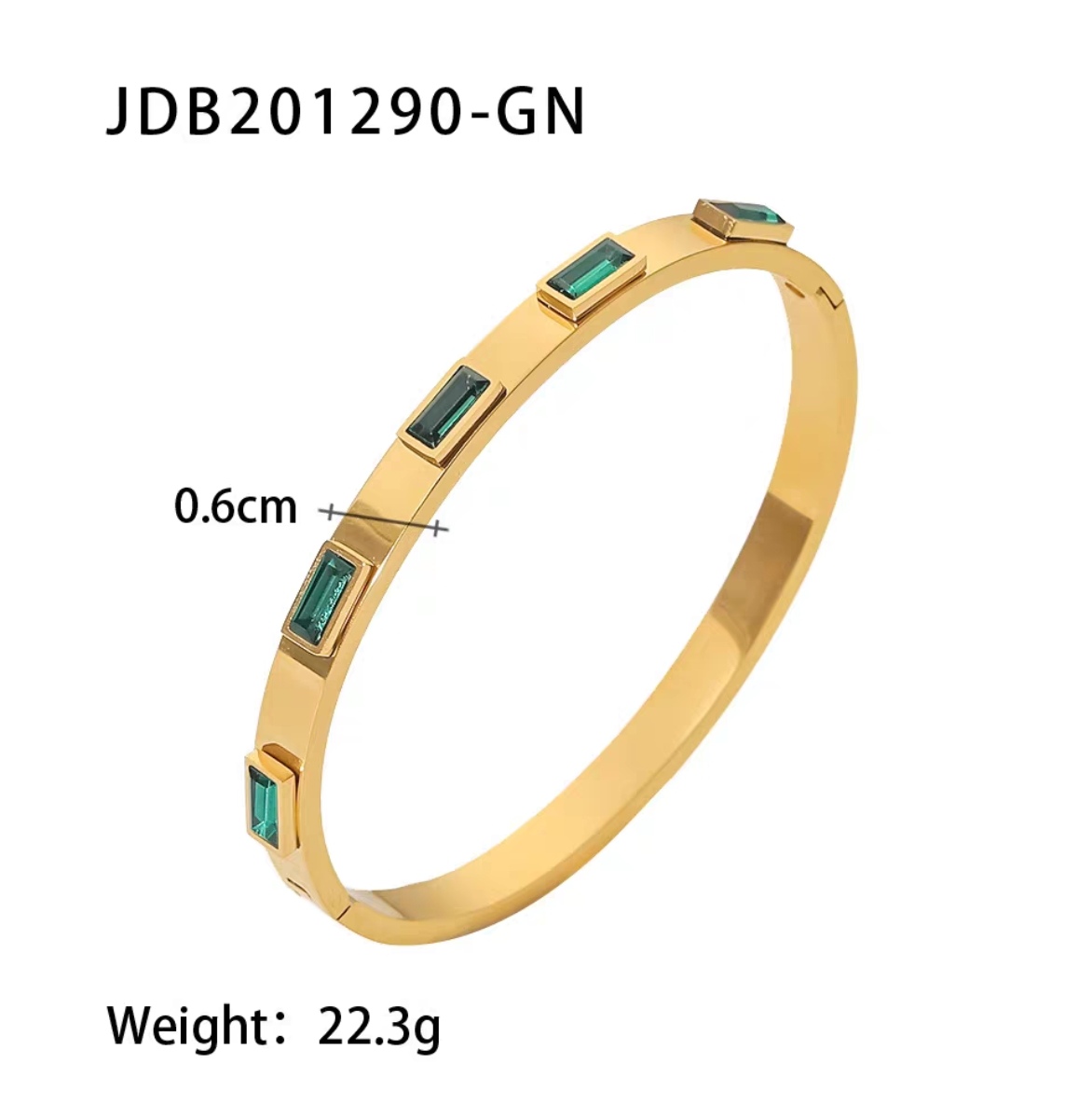 European and American ins retro titanium steel open gold bracelet, non-fading stainless steel bracelet, women's high-end look zircon bracelet details Picture