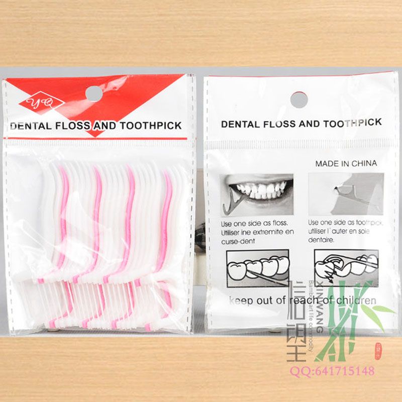 The new plastic dental floss stick, dental floss and toothpick combination set of Xinwang brand, toothbrush base with sealing clip, export quality Specification image