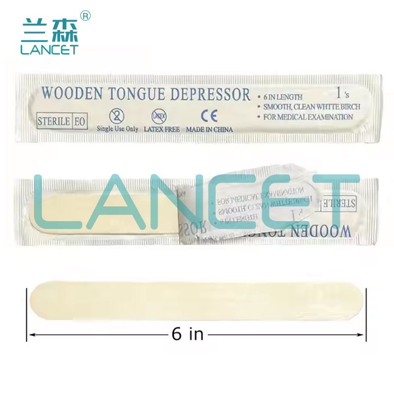Médico depresor de lengua clínica de enfermería desechable externo de madera buccal paquete único examen paquete independiente Specification image