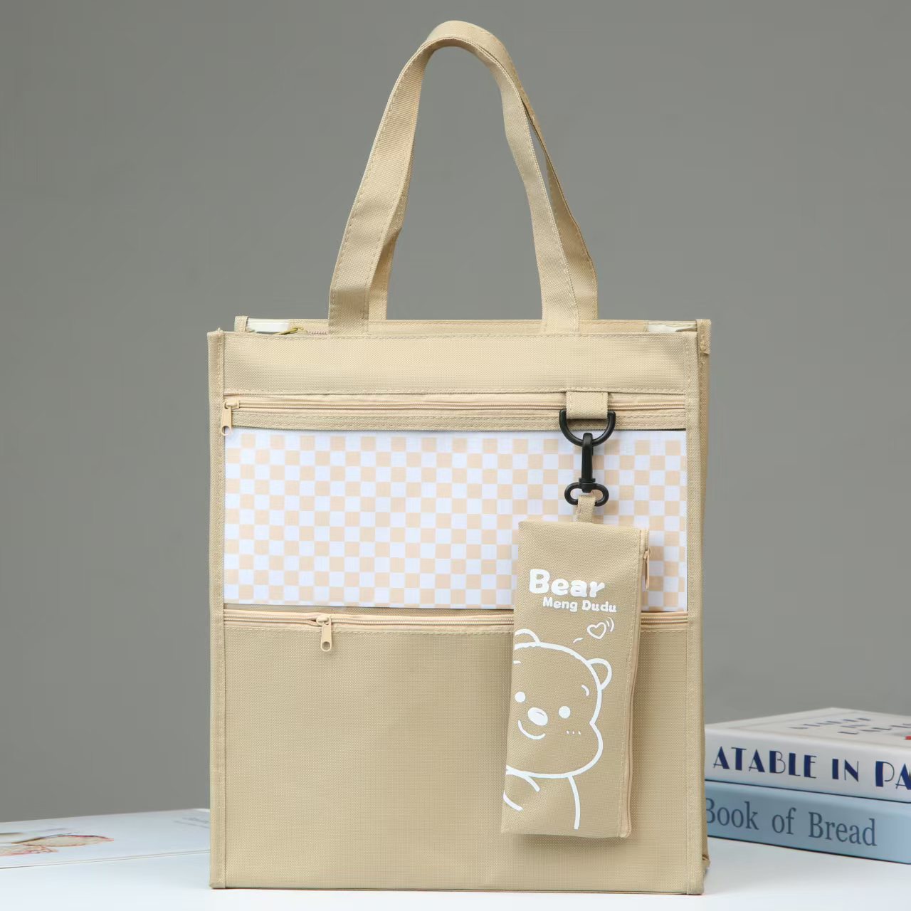 New 726 simple solid color Oxford fabric tote bag, student tutorial bag, tutorial bag