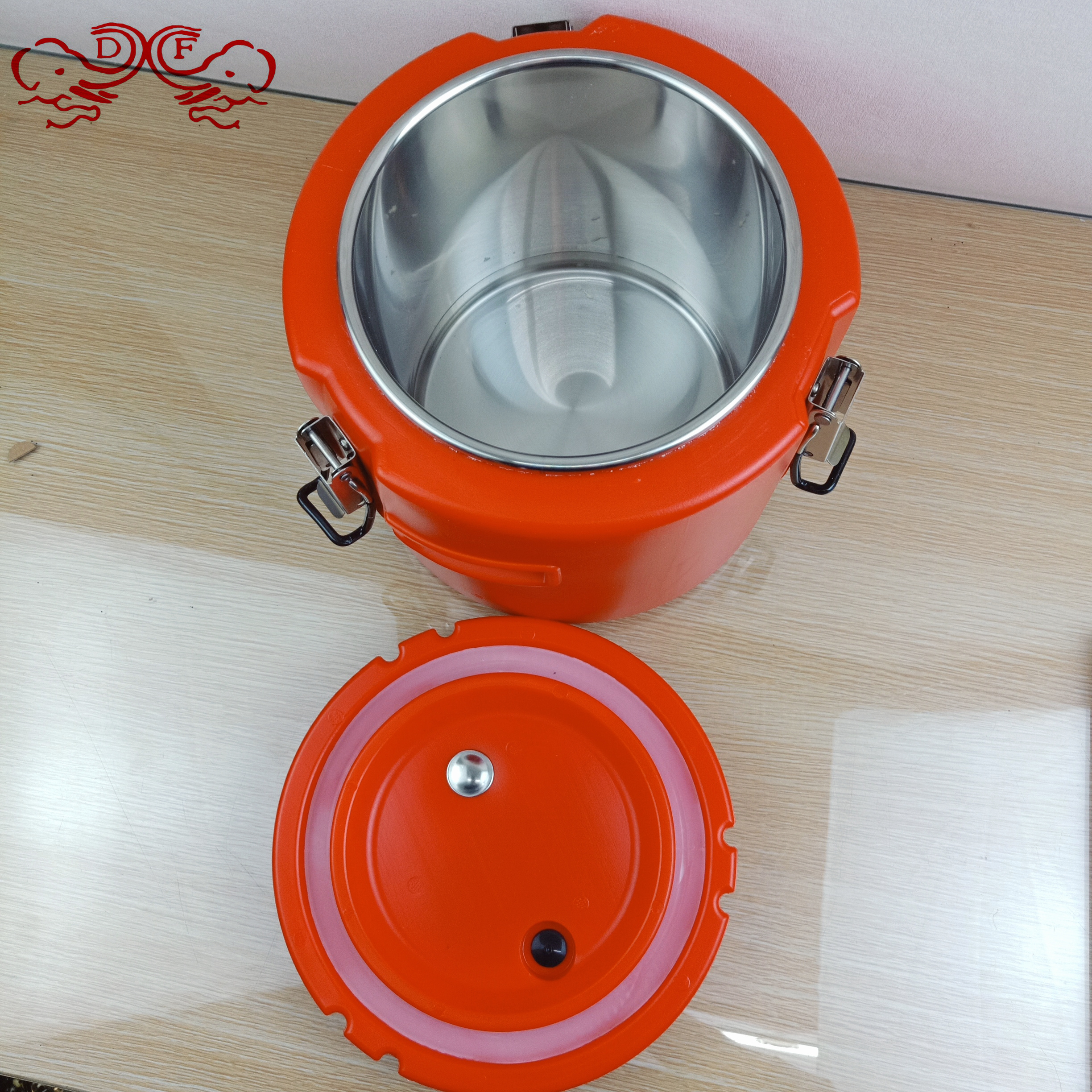 DF99392 stainless steel bucket, insulated and cold preservation bucket, large-capacity multi-purpose anti-drop sealed bucket, plastic milk tea bucket, rice bucket, DF TRADINGHOUSE details Picture