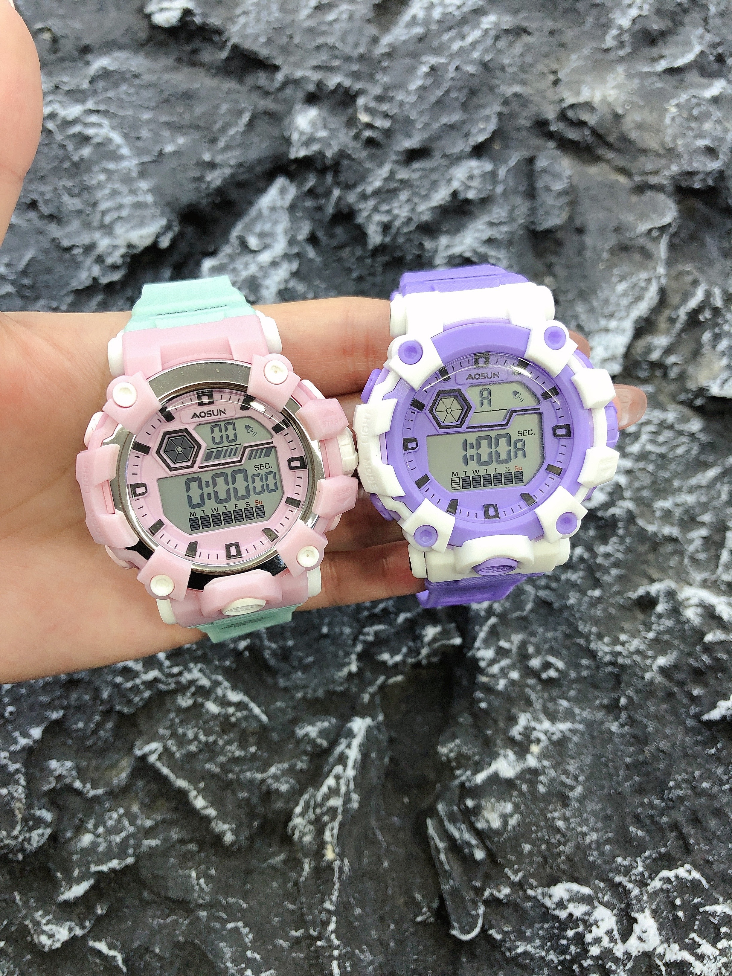 AOSUN电子手表女初高中女生运动防水多功能学生手表女款青春校园风手表1809新详情图5