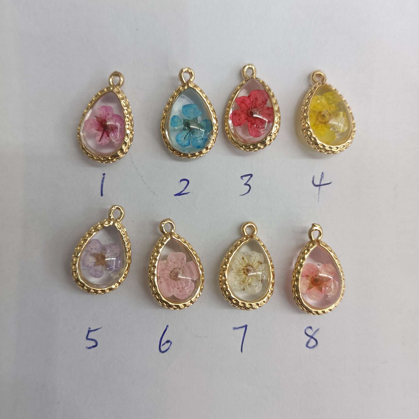 日韩风铜镀金微镶水滴锆石吊饰 diy手工项链手链发簪饰品配件详情图4