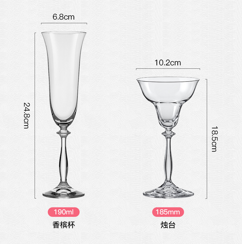 Crystalex Czech imported lead-free crystal wine glasses, red wine glasses, goblets, champagne glasses, gift box, three-piece set, home essentials, life artworks pic 12