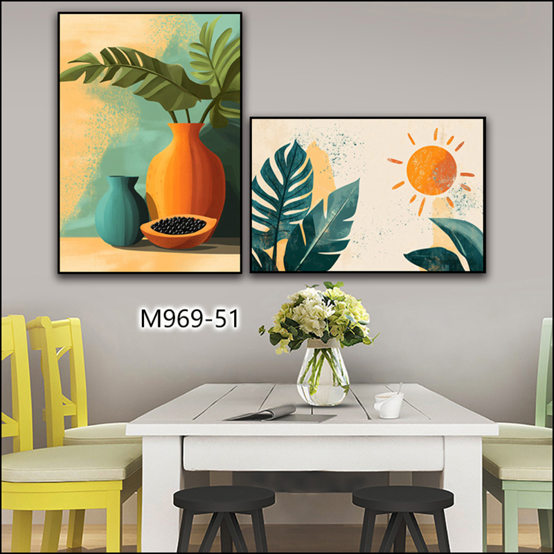 Beach living room landscape decoration handicrafts, spray-painted fabric paintings, high-quality imitation hand-painted oil paintings, living room decoration paintings, flower hanging paintings Specification image