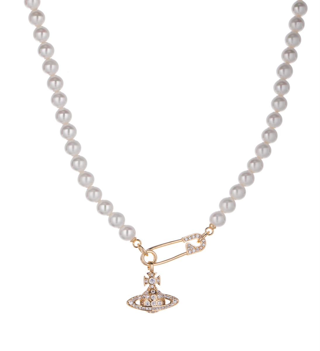 The Western Empress Fashion pin Saturn pendant pearl light luxury and versatile high-end necklace Item Picture