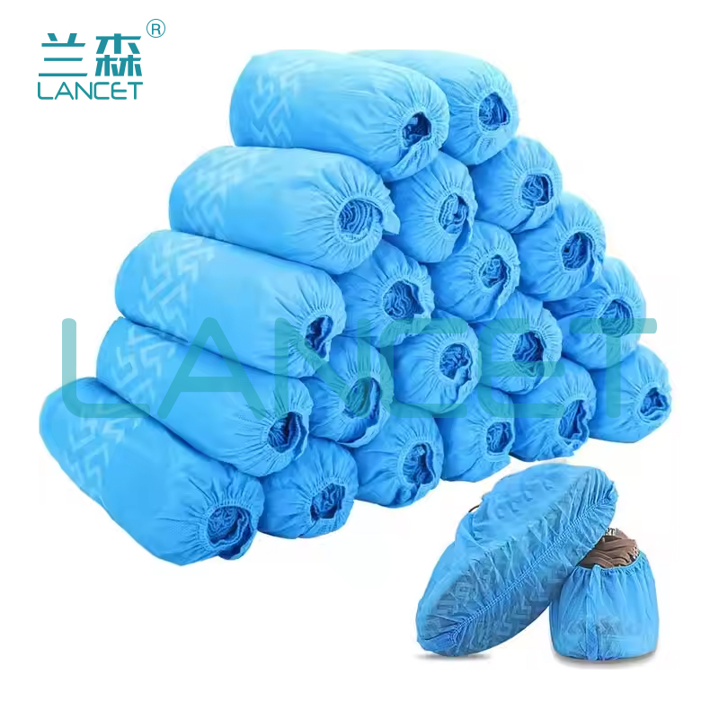 批发家用无纺布鞋套加厚防尘防滑耐磨透气 Shoe Cover 100只详情5