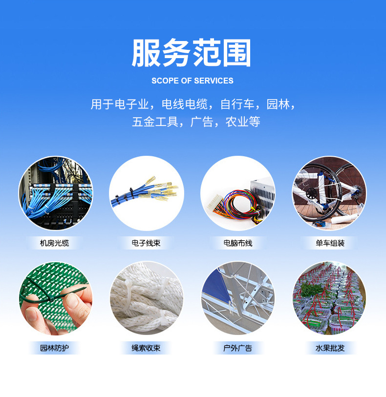 厂家现货批发大包装强力自锁式扎带彩色扎带规格齐全质 量过硬塑料详情3