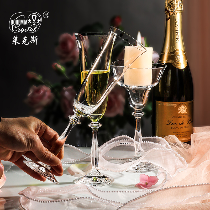 Crystalex Czech imported lead-free crystal wine glasses, red wine glasses, goblets, champagne glasses, gift box, three-piece set, home essentials, life artworks Specification image