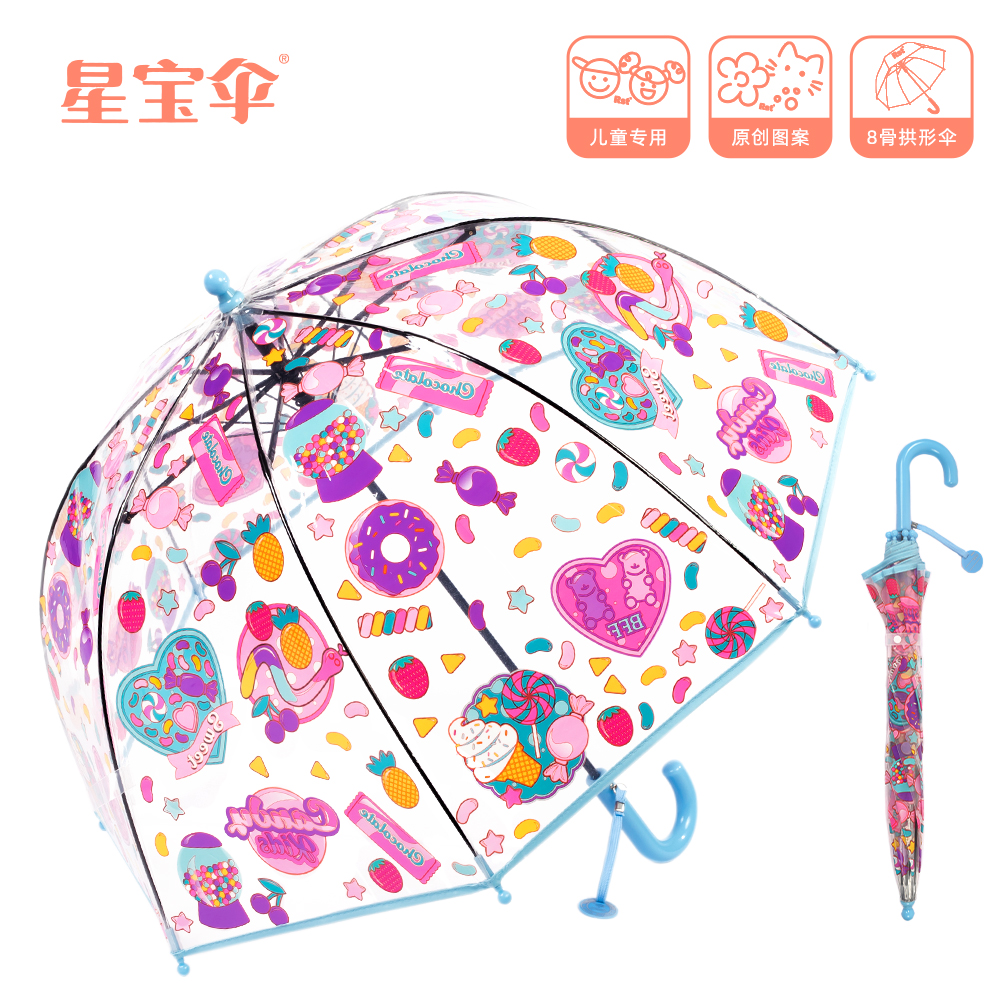 RST058A Children's umbrella, long-handled umbrella, transparent plastic umbrella, children's umbrella, princess umbrella, baby umbrella details Picture