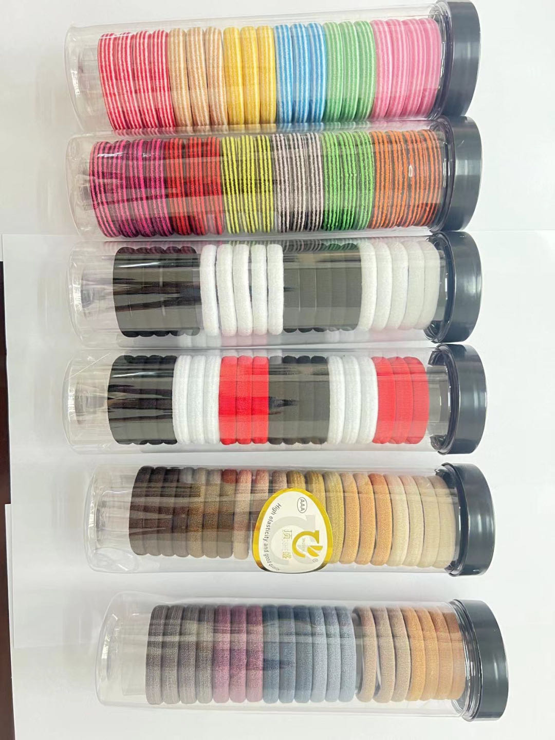 多彩弹力发绳不伤发桶装韩版高弹力皮筋好质量流行头饰