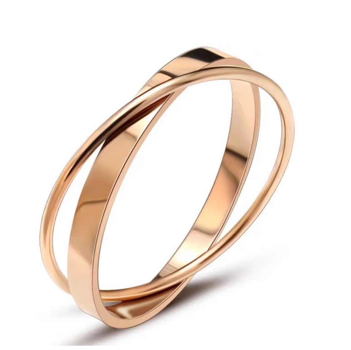 Factory direct sales of two-color cross-ring bracelets for couples, smooth stainless steel bracelets and titanium steel bracelets with new products detail image 2