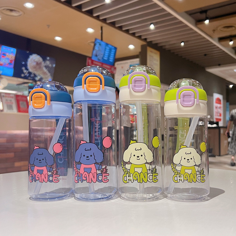 X152-XBD-6078 680ML summer simple plastic cup cartoon dog large capacity cup cute stool full figure