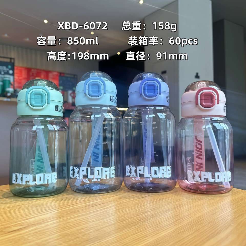 X152-XBD-6071 Summer new student plastic cup sippy cup Sports portable cup Girls large capacity water cup children's sippy cup details Picture